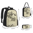 thumbnail image 4 of Naloa Vintage Floral Print Large Capacity Backpack Lunch Bag Pencil Case Combination 3 Piece Set for Student, 4 of 8