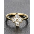 thumbnail image 1 of Limited Time Sale Half carat Antique design 4 Stone Flower Diamond Engagement Ring in 10k Yellow Gold for Women, 1 of 2