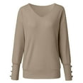 thumbnail image 4 of Fashion Women's Pullover Sweater - Elegant Soft Knitted Casual Top with Bow and Solid Buttons for Stylish Comfort, 4 of 7