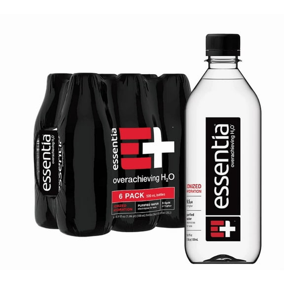 Essentia Bottled Water, Ionized Alkaline Water, 500 ml Each, 6 BottlesEssentia
