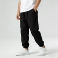 thumbnail image 4 of CYRBOKO Boys Joggers, Spring Elastic Waist Breathable Casual Athletic Pants Black Size 9-10 T, 4 of 6