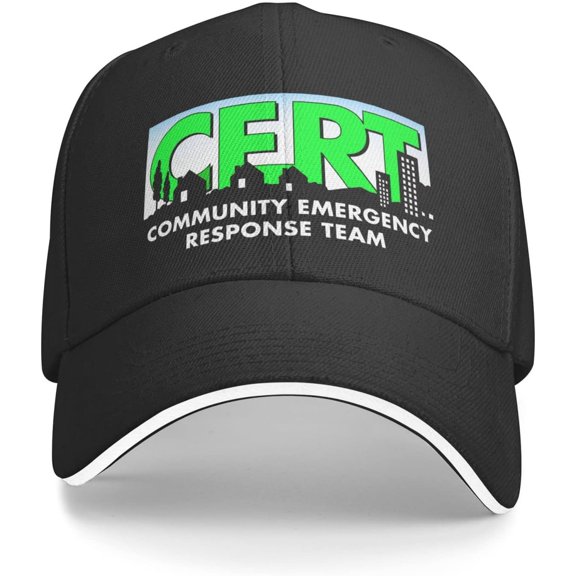 Cert Community Emergency Response Team Baseball Cap Trucker Hats Adjustable Golf Cap Unisex Black