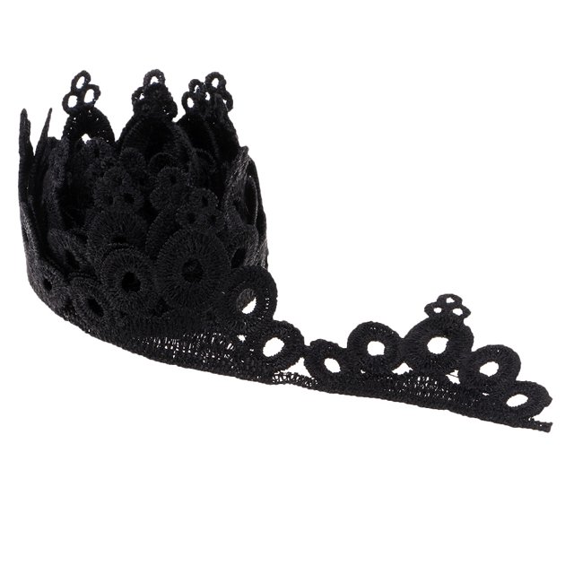 Corona Sunnimix 1 Yarda Borde de Encaje Bordado para Boda Nupcial Negro