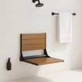 thumbnail image 2 of Home Aesthetics 18" Folding Serena Teak Wood Shower Bench Seat Black,, 2 of 11