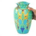 thumbnail image 3 of 11" Aluminum Cremation Funeral Urns for Adult Human & Pet Loss | Handcrafted Burial Funeral Urns for Cremated Ash Remains Storage (Amoeba Green), 3 of 3
