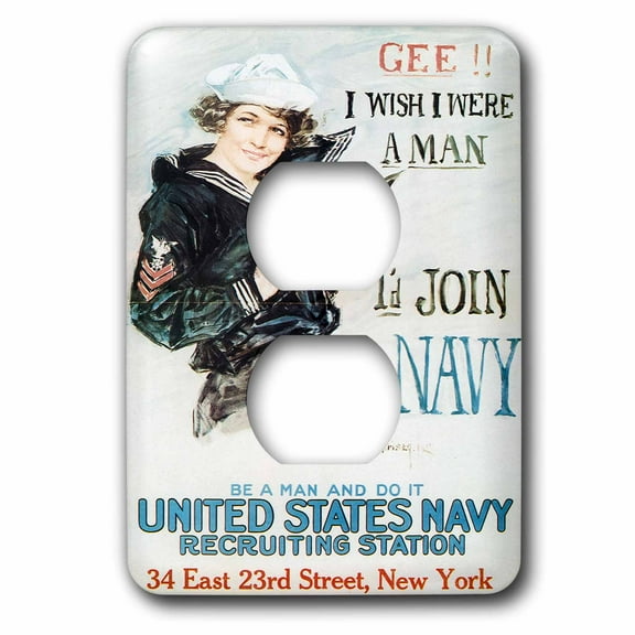 Vintage Gee I Wish I Were A Man Navy Recruiting Poster 2 plug outlet cover lsp-149373-6