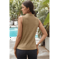 thumbnail image 6 of Women'S Solid Color V-Neck Sleeveless Top Khaki XL, 6 of 7