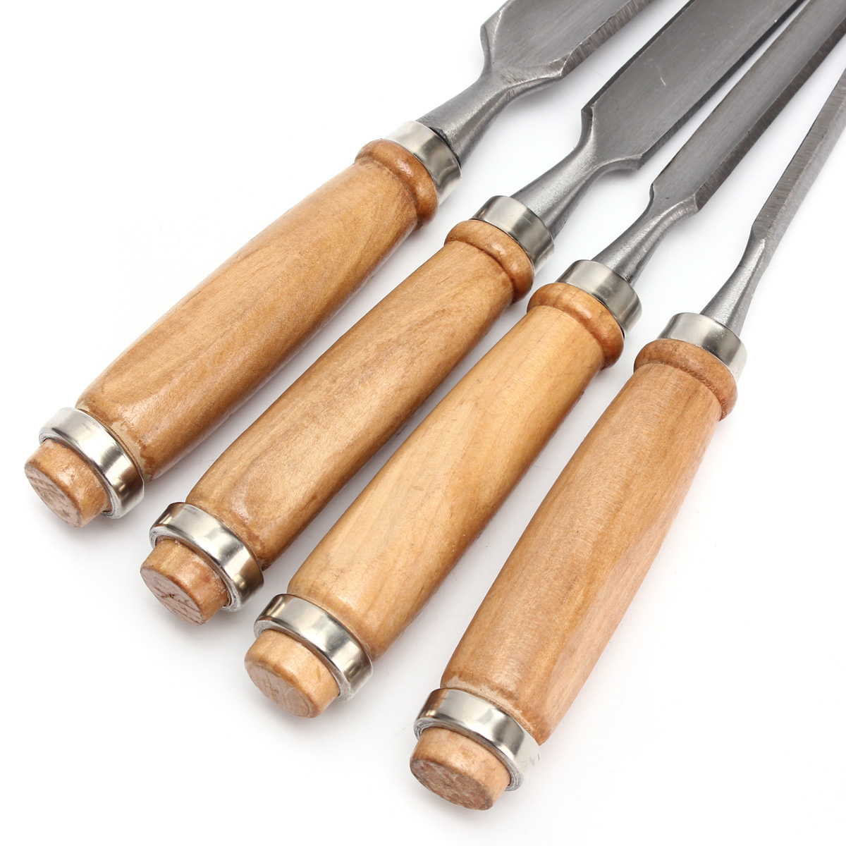 4Pc 24mm 12mm Chisel Set Wooden Handles Wood Working 6mm 18mm Auto