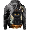 thumbnail image 3 of Sudadera con capucha informal holgada para hombre, ropa de otoño, sudaderas con capucha de moda para hombre, sudadera con capucha con estampado de conejito y gatito, ropa de calle Harajuku, 3 of 4