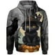 thumbnail image 3 of Sudadera con capucha para hombre de otoño con estampado de conejito y gatito, sudadera con capucha, sudaderas para hombre, sudadera con capucha holgada elegante, ropa para hombre, ropa Y2k, 3 of 4