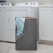 CleverMade 90L Foldable Laundry Hamper with Lid in Shadow Gray