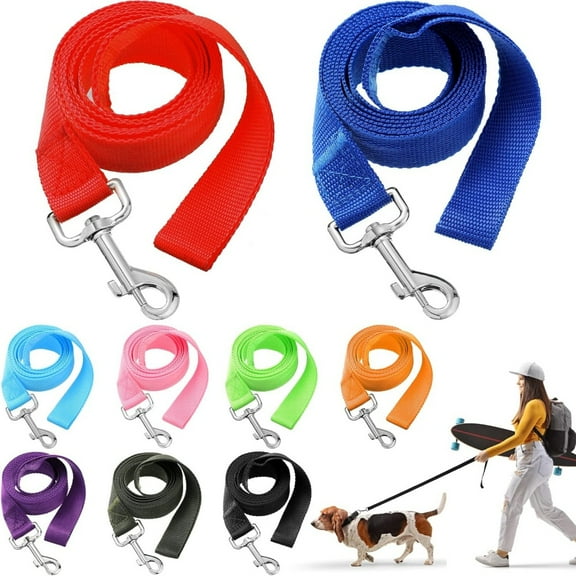 9 Pack Nylon Dog Training Leash Bulk 6 ft Dog Leash for Small and Medium Puppy Traction Rope for Training, Play, Camping, or Backyard Colorful