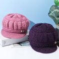 thumbnail image 2 of Gorro de lana de invierno para mujeres de mediana edad y mayores para abrigarse, gorro de invierno para mujeres mayores con gorro de punto de terciopelo para otoño e invierno, 2 of 6