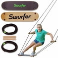 thumbnail image 1 of Swurfer Balançoire de Planche à Roulettes TreeSkate, Balançoire de Surf Extérieure à Montage Debout, Supporte jusqu'à 200 Lb, 6 Ans et Plus, Poignées Ajustables, Ruban de Prise, Équipement de Jeu Extérieur pour Enfants et Adultes (Naturel), Brun, 1 of 4
