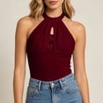 thumbnail image 6 of SwiftWear Women's Halter Neck Crop Tank Top Y2K Style Cut Out Lace Insert Sleeveless Trendy Going Out Casual Summer Tops, 6 of 6