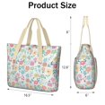 thumbnail image 3 of Tote Bag for Women - Pioneer Flower Shoulder Bag - Large Utility Work Duffle Bag with Zipper Handbag for Travel, Work, Sprots, 3 of 5