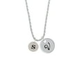thumbnail image 2 of Delight Jewelry Silvertone Disc 1/2'' Initial - s - Silvertone Script Initial Disc - V - Charm Necklace, 20"+3", 2 of 4