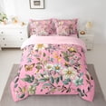 thumbnail image 2 of Castle Fairy Floral Butterfly Bedding Comforter Set 7pcs for Boys Girls,Chic Vintage Flowers Queen Bedding Sets Super Cozy,Botanical Plants Queen Sheet Sets,Super Cozy Room Decor,Reversible, 2 of 8