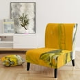 thumbnail image 5 of Designart "White And Yellow Marbled Acrylic With A Cloud Of Black" Upholstered Modern Accent Chair - Arm Chair, 5 of 5