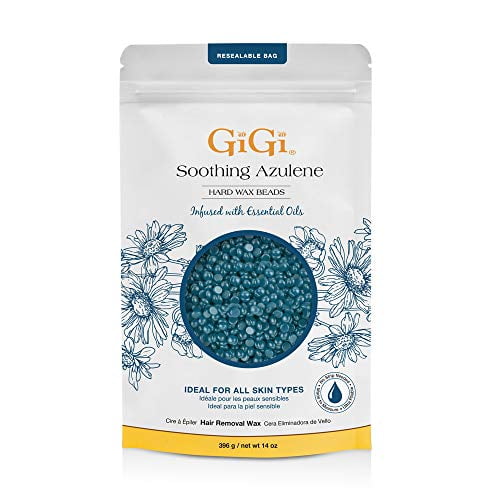 GiGi Hard Wax Beads, Soothing Azulene Hair Removal Wax for Sensitive