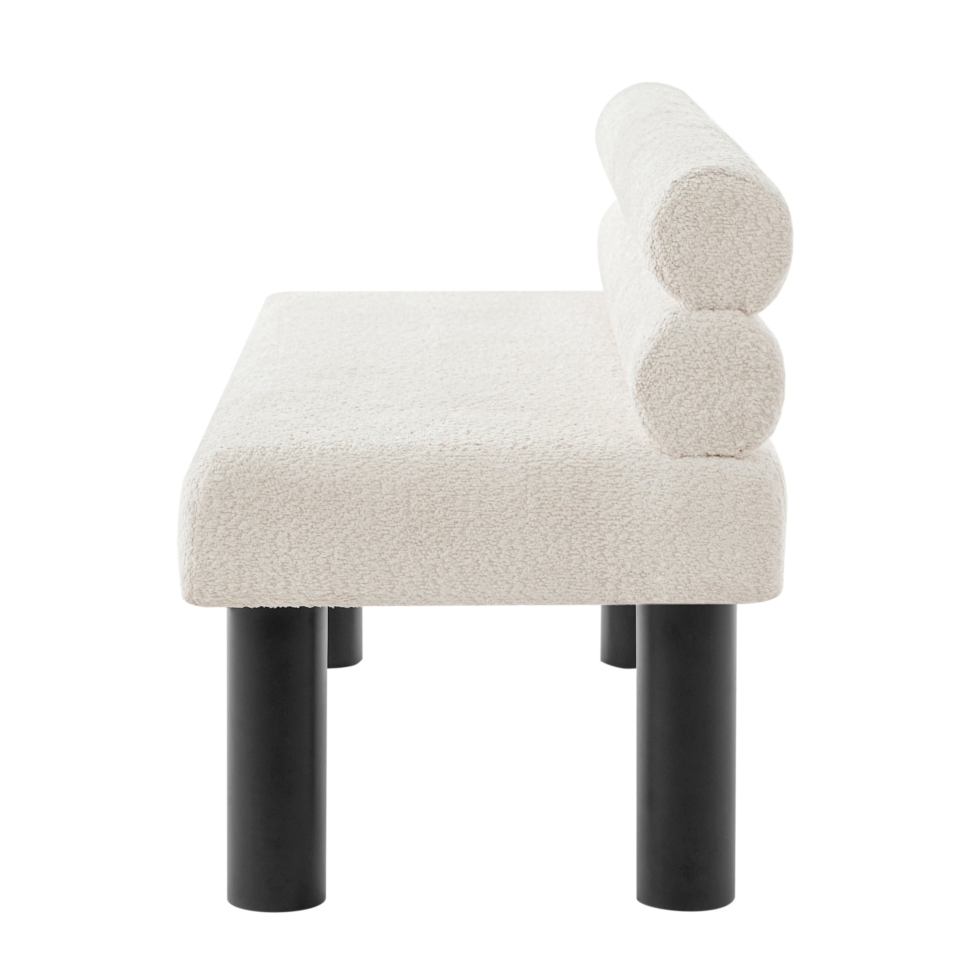 Leumius Upholstered Dining Bench, Entryway Bench, Ottoman for Dining Room, Bedroom, Living Room, Rubber Wood Leg 300 LBS Support, Beige