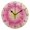 Black, variant on Pink Yellow Circle Tie Dye Round Wall Clock Silent Analog Battery Operated Gold Pointer Home Decor 9.84" Diameter