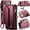 Hotpink, variant on For iPhone 17 Air Crossbody Wallet Case, with 10 Card Slots, Zipper RFID Blocking Pocket and Magnetic Flip Folio 3-in-1 PU Leather Wristlet Shoulder Strap Case,Black