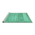 thumbnail image 2 of Ahgly Company Machine Washable Indoor Rectangle Abstract Turquoise Blue Contemporary Area Rugs, 2' x 3', 2 of 4
