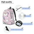thumbnail image 4 of Yiaed Llama Unicorn and Rainbow Print Backpack, Premium Laptop Backpack, Travel Backpack for Women, Lightweight Backpacks, Comfortable Back Pack-Small, 4 of 7