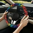 thumbnail image 5 of Yuyamidu Colorful Dog Paw Steering Wheel Cover Thick Car Steering Wheel Accessories for Sedan Winter Warm Automobile Wheel Cover Protector for Women Girls, 5 of 7