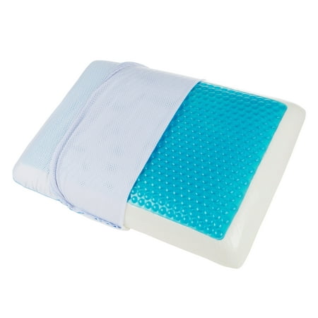 Reversible Memory Foam Pillow with Removable Mesh Cover and Cooling Gel Insert-Conforms to Head and Neck for More Comfortable Sleep by Lavish