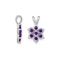 thumbnail image 3 of Amethyst Flower Pendant Necklace in 14K White Gold 7/10 Carat (Ctw), 3 of 5