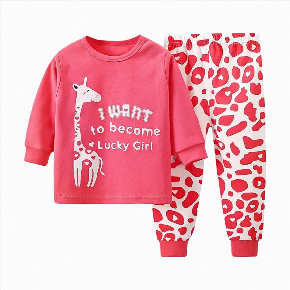 TOWED22 Toddler Pajamas Cotton Kids Pajamas for Boys Girls Long Sleeve Set 2 Piece Snug Fit Pjs Set 6-12 Months 12-24 Months 2t 3t 4t 5t 6t 7t 8t 9t Children,Red,2-3 Y