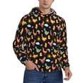 thumbnail image 2 of Lsque Flowe Rooster Pattern Casual Men's Hoodie,Hooded Sweatshirt with Kangaroo Pocket,Pullover Hoodie-X-Large, 2 of 7