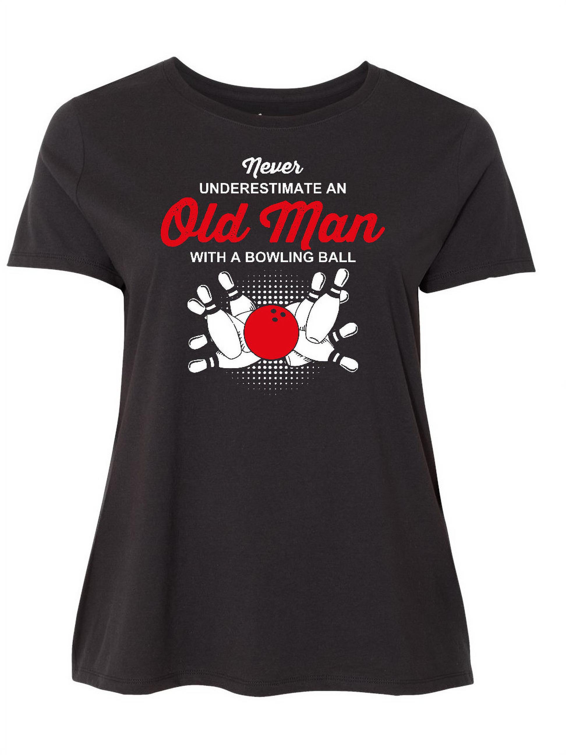 Inktastic Never Underestimate Old Man Bowling Women's Plus Size TShirt