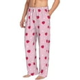 thumbnail image 2 of Uemuo Strawberry And Heart Pattern Men's Wide Leg Palazzo Lounge Pants with Pockets Light Weight Loose Comfy Casual Pajama Pants-Medium, 2 of 9