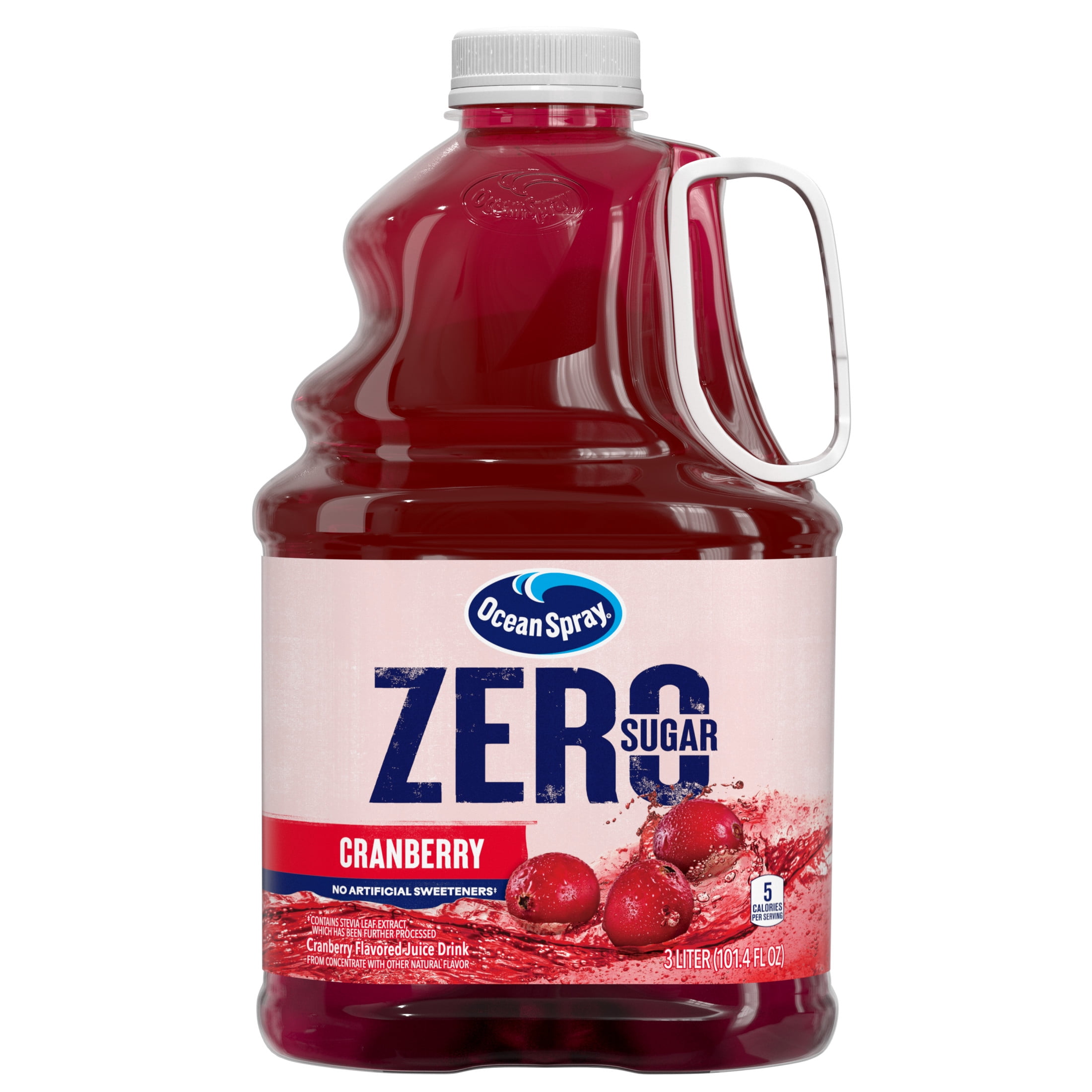(6 pack) Ocean Spray® ZERO Sugar Cranberry Juice Drink, 3 Liter Bottle