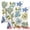 Blue Green, variant on Unique Bargains Set of 2 Floral Embroidery Cotton Canvas Pillow Cover Yellow Blue