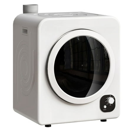 Portable Clothes Dryer 1300W, 3.3 Cu. Ft. Compact Tumble Dryer Machine, Stainless Steel Drum, 4 Drying Modes, White - Apartment, Dorm, Laundry Room