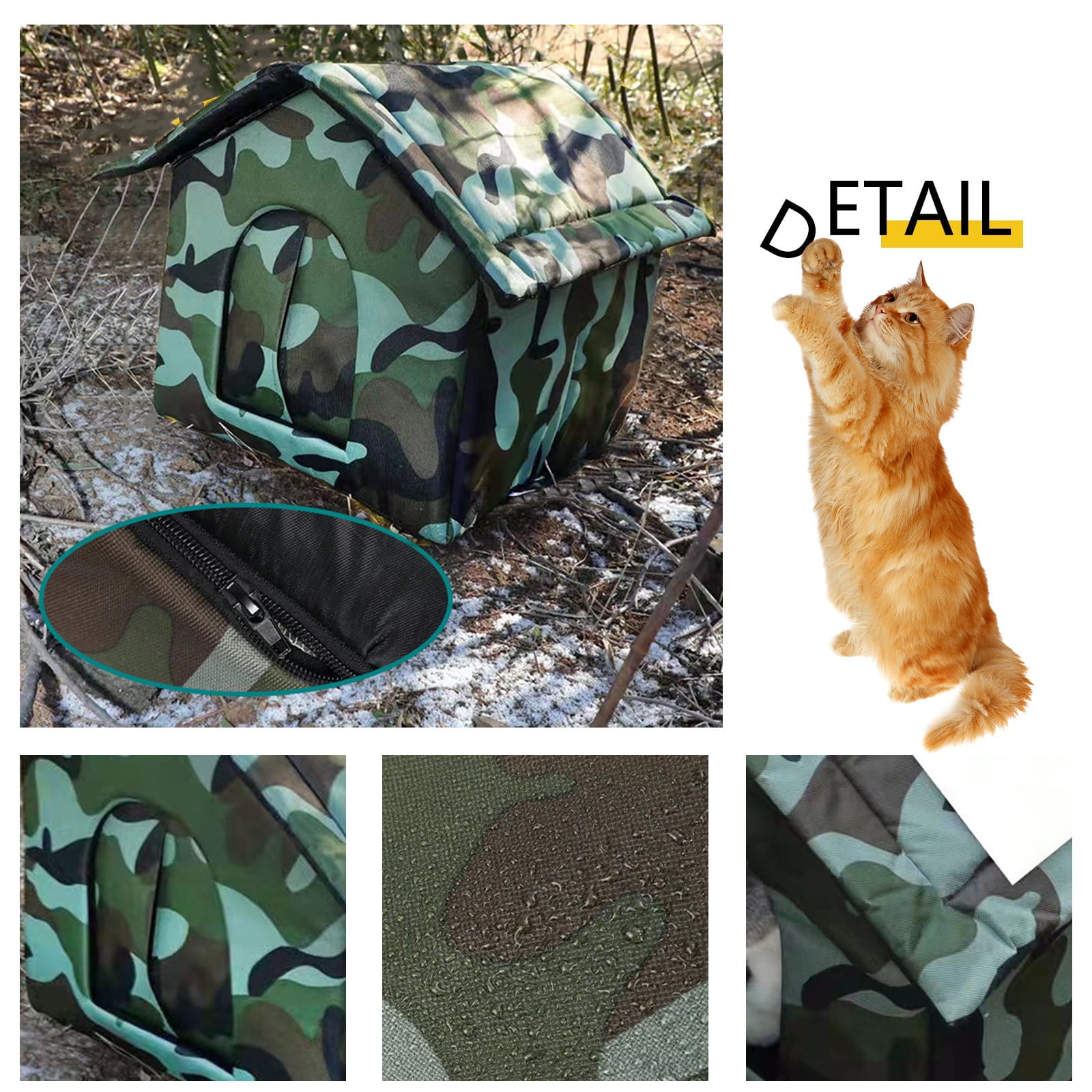 YATLTE Cat Houses for Outdoor Cats, with Waterproof Canvas Roof, Thickened Cold-Proof Nest Kitty Shelter, Cat Dog Tent Cabin for Small Pet Indoor Outdo, Stray Cats Shelter