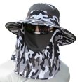 thumbnail image 1 of Sombrero de pesca solar UPF 50+ para hombres y mujeres, sombrero de ala ancha con cubierta facial desmontable y solapa para el cuello, 1 of 1