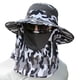 thumbnail image 1 of Sombrero de pesca solar UPF 50+ para hombres y mujeres, sombrero de ala ancha con cubierta facial desmontable y solapa para el cuello, 1 of 1