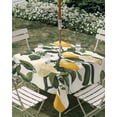 thumbnail image 3 of Square Outdoor Tablecloth with Umbrella Hole Lemon Outside Table Cloth Waterproof Patio Table Cover Summer Leaves Watercolor Fruit Country Plant Zipper Tablecloths for Picnic Party Camping 60x60 Inch, 3 of 8