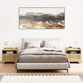 thumbnail image 2 of 24" Rattan Nightstands Set of 2, Oak Bedside Table with Semi Open Cubby, Boho Night Stand with Farmhouse Arched Base for Bedroom, Side Table, End Table for Dorm, 2 of 11