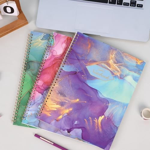 Quivanta 3 Pack Spiral Notebook College Ruled Notebook, Aesthetic Journaling Notebooks for Work School Office Home, 3 x 120 Pages, 8.5 x 11 Inches Notebooks for Valentine Gifts