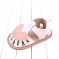 thumbnail image 4 of LOVZFMLL Baby Girls Summer Sandals Flower Closed Toe Soft Sole Beach Flats Outdoor Dress Shoes First Walkers Shoes 6-12 Months White, 4 of 8