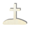 thumbnail image 2 of Unfinished Wood Etched Cross Shape 8" / 1/8", 2 of 2