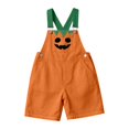thumbnail image 4 of Girls Halloween Romper Jumpsuit Pumpkin Print Overalls Toddler Piece Outfit Long Sleeve Playsuit With Pockets, 4 of 5