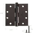 thumbnail image 4 of Cauldham (3 Pack) Commercial-Grade 4-1/2" Full Mortise Ball-Bearing Door Hinges - Oil Rubbed Bronze, 4 of 7