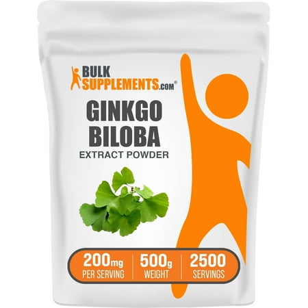 BulkSupplements Ginkgo Biloba Extract Powder - 200mg per Serving - 500 Grams (1.1 lbs) - 2500 Servings